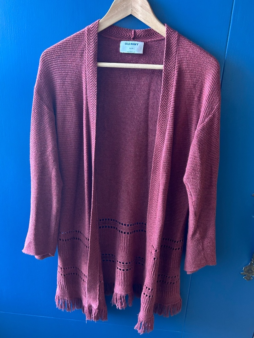 Red orange long cardigan
